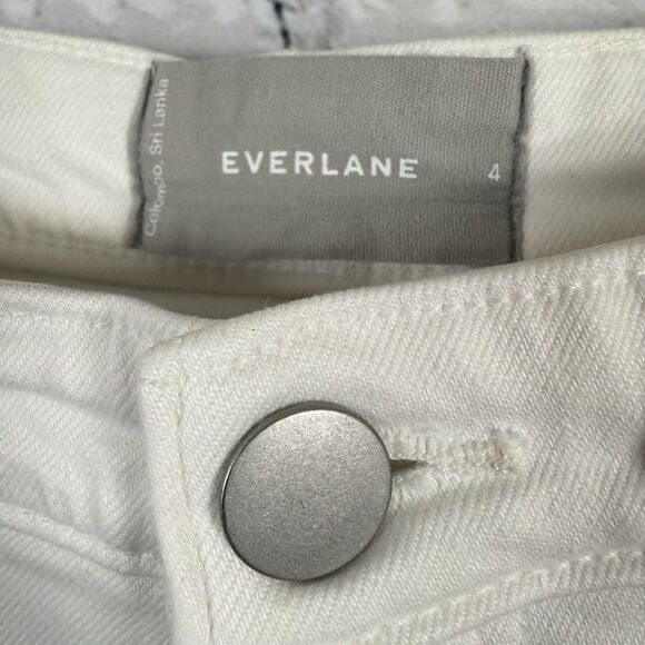 Everlane The Straight Leg Crop Pants White Cotton Twill Womens Size 4 Preppy - Picture 8 of 11